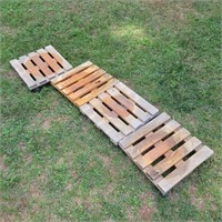 4 Wood Rolling plant Stands