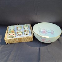 Saki Set and Mikasa Serving Bowl (Edens garden)