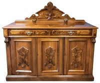 A GOOD MID TO LATE 19TH CENTURY WALNUT SIDEBOARD