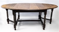 20TH CENTURY OAK DROP LEAF GATE LEG TABLE