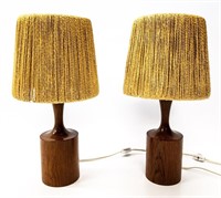 PAIR OF TEAK TABLE LAMPS