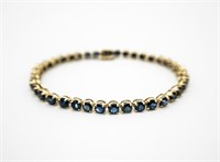 LADIES 14KT YELLOW GOLD TENNIS BRACELET