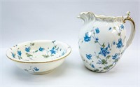 HAND PAINTED COPELAND PITCHER AND BASIN SET