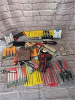 Box Lot of Miscellaneous Tools - Chisels, Allen