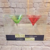 4 Martini Glasses - New in Box