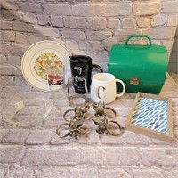 Box Lot - Coffee Mug, Lunch Box, Napkin Rings,
