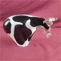 Blown Glass Holstein Cow