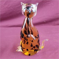 Blown Glass Cat (Cheetah)