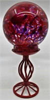 Cast Iron and Glass Decorative Gazing Ball