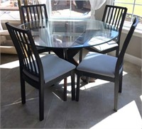 Glass Top Table with Four Chairs