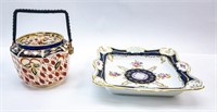 (2) HAND PAINTED DECORATIVE CHINA PIECES