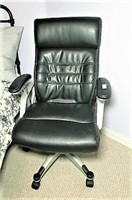 Stitched Faux Leather Rolling Office Chair