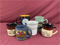 6 assorted coffee mugs