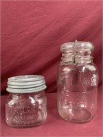 2-#13 Atlas  mason jars 
1-with a zinc
