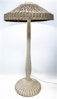 1930's PAINTED WICKER FLOOR LAMP
