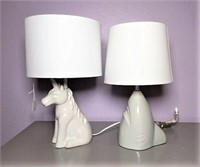 Unicorn & Shark Ceramic Night Stand Lamps