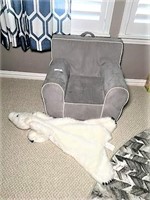 Child’s Foam Chair & Faux Polar Bear Rug