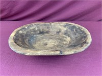 Small oval wooden dough bowl