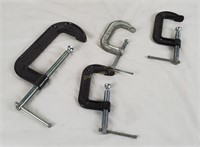 Lot Of 4 C-clamps, 3" And 6"