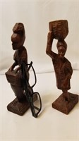 2 African Statues Carved Wood