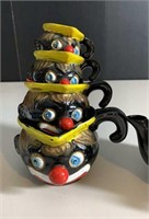 Thames Handpainted Stacking Clown Teapots