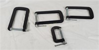 Lot Of 4 C-clamps, 8" & 3"