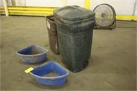 (2) Poly Corner Feeders and Trash Containers