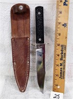 imperial straight knife w/5" blade/leather sheath