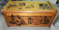 1940's Roy Rogers Wooden Toy Chest