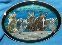 Amia Stained Glass Horses Scripture Hanging