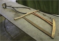 Vintage Ice Tongs & Bow Saw