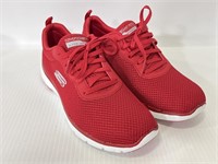 Skechers Lite-Weight red ladies tennis shoes