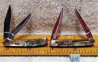 3 miniature rough riders/ 2 abalone knives