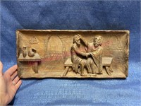 Wood carved religious plaque signed by A. Reichlin