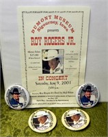 Roy "Dusty" Rogers Jr Iowa Concert Promo & Buttons