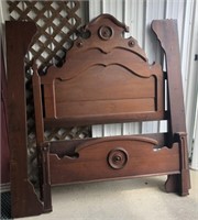 Walnut Victorian Highback bed 4'10" long by 6' T