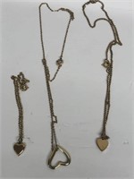 Heart shaped bracelet, heart shaped necklace,