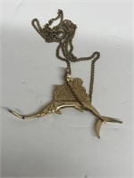 Sword fish charm necklace