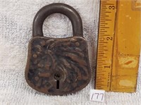old lock w/indian head no key