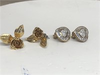 Designer earrings heart shaped and rose shaped