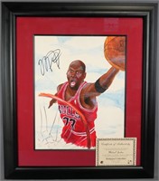 Michael Jordan Autographed Portrait on Canvas