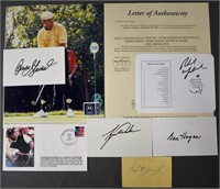 Golf Legends 5 Autographs Collection- Tiger Woods,