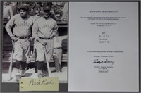 Babe Ruth Autograph/ Signature w/ Baseball Photo