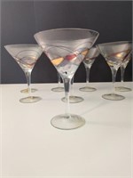 Romanian hand blown stained glass martini glasses