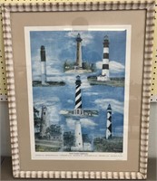 Framed NC Lighthouses Print