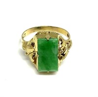 Vintage 14K Jadeite Ring.