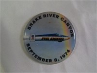 1974 Evel Knievel Snake River Pinback Button