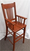 Vintage Wooden High Chair 40" H x 18" D x 14" W