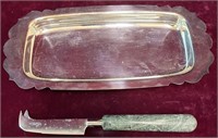 Silverplate Dish and Knife