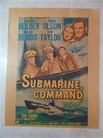 1951 Movie "Submarine Command" Lobby Card Poster